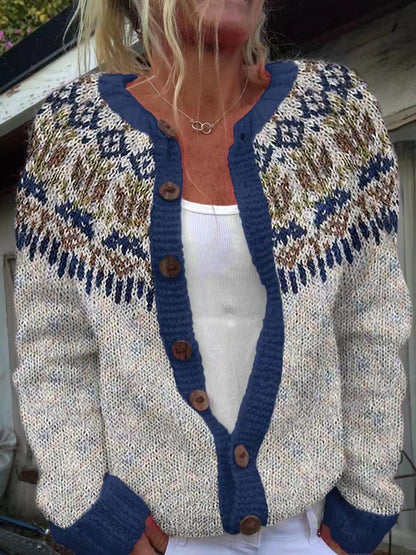 Hailey | Vintage Islandzki Kardigan z Wełny