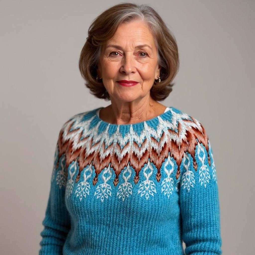 Evelyn | Vintage Islandzki Sweter z Wełny